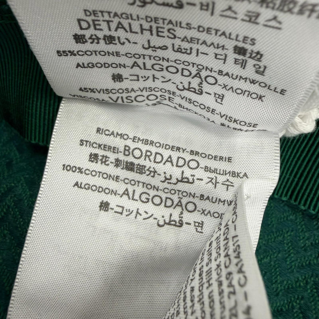 未使用品☆GUCCI グッチ 832064 コットン ロゴ刺繍 ヘリンボーン柄 バケット ハット グリーン系 L イタリア製 正規品 レディース 箱付き