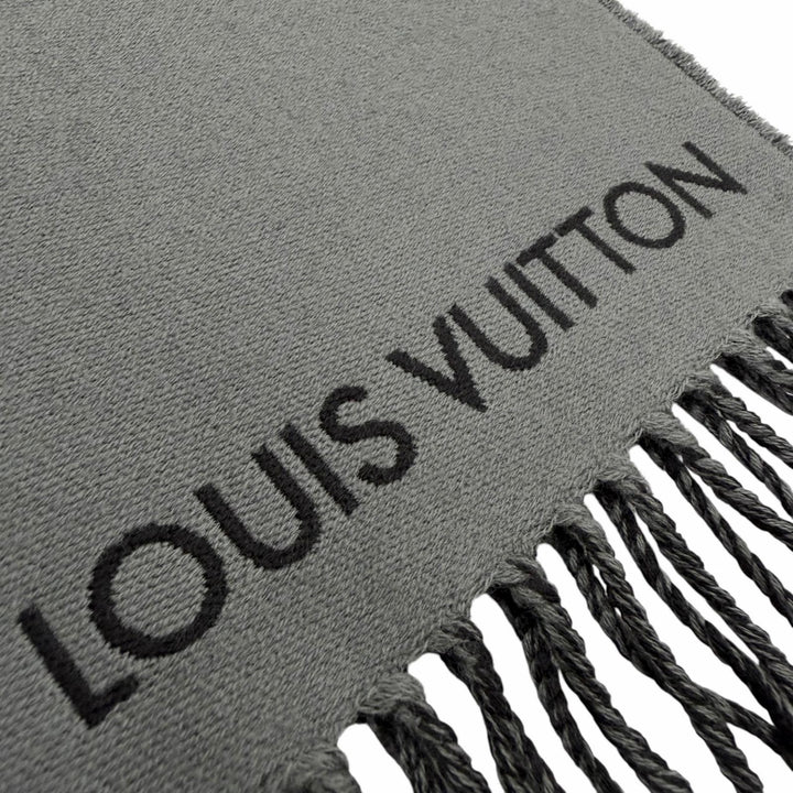 極美品▼LOUIS VUITTON ルイヴィトン 2025年製 M79097 マフラー グラフィック デュアル カシミヤ混 ノワール 現行品 正規品 定価104500円