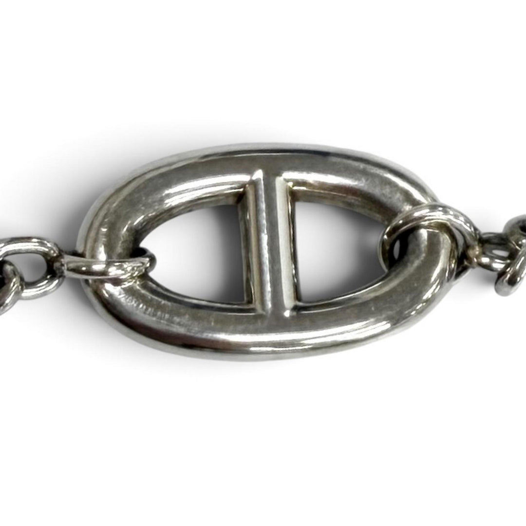 美品★HERMES エルメス ファランドール AG925 シェーヌダンクル ブレスレット アクセサリー シルバー イタリア製 レディース