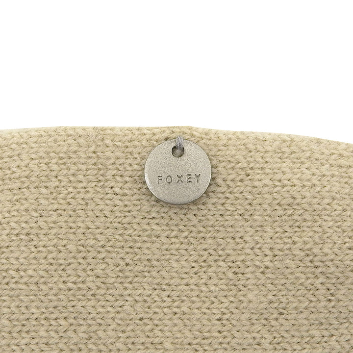 美品▲FOXEY フォクシー 18491 カシミヤ100% セーブル SABLE フリンジ マフラー 本毛皮ショール ベージュ F 日本製 正規品 レディース