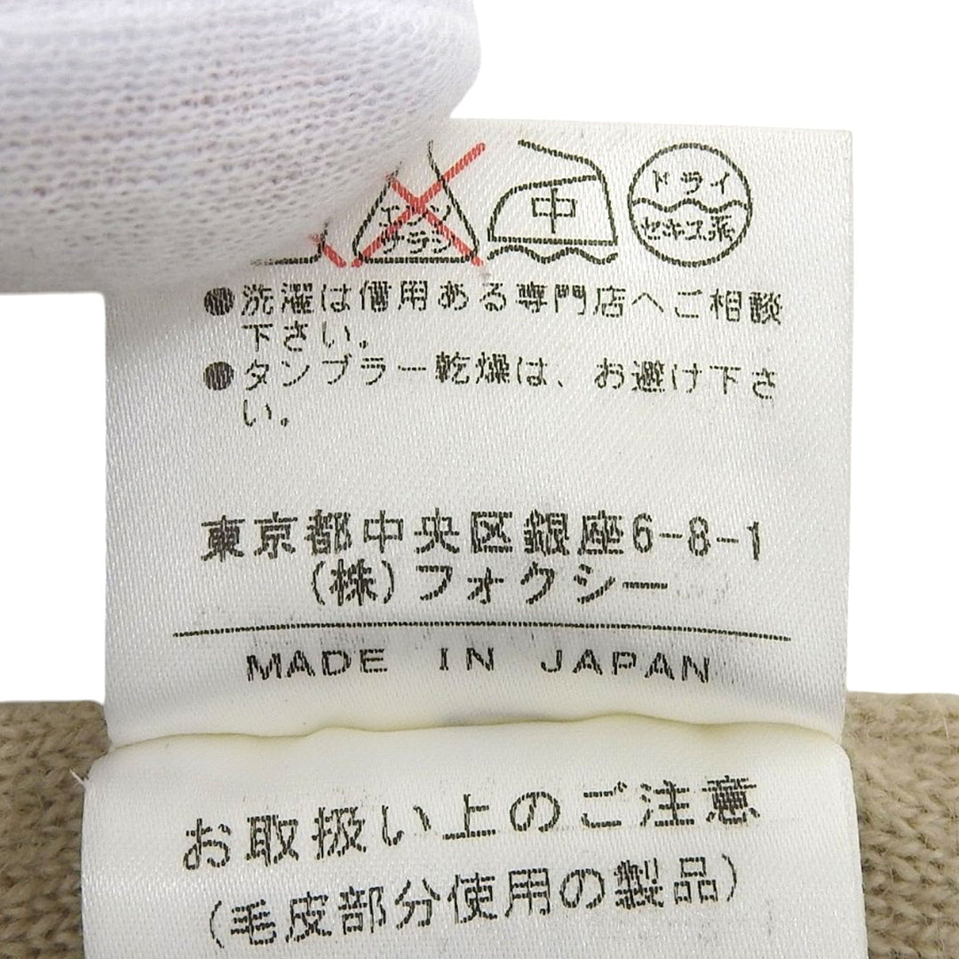 美品▲FOXEY フォクシー 18491 カシミヤ100% セーブル SABLE フリンジ マフラー 本毛皮ショール ベージュ F 日本製 正規品 レディース