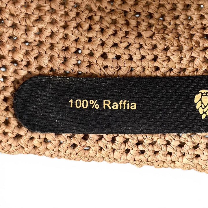 美品▲HELEN KAMINSKI ヘレンカミンスキー ラフィア100% クロッシェ編み リボン 麦わら帽子 ラフィア ハット ナチュラル レディース 箱付き