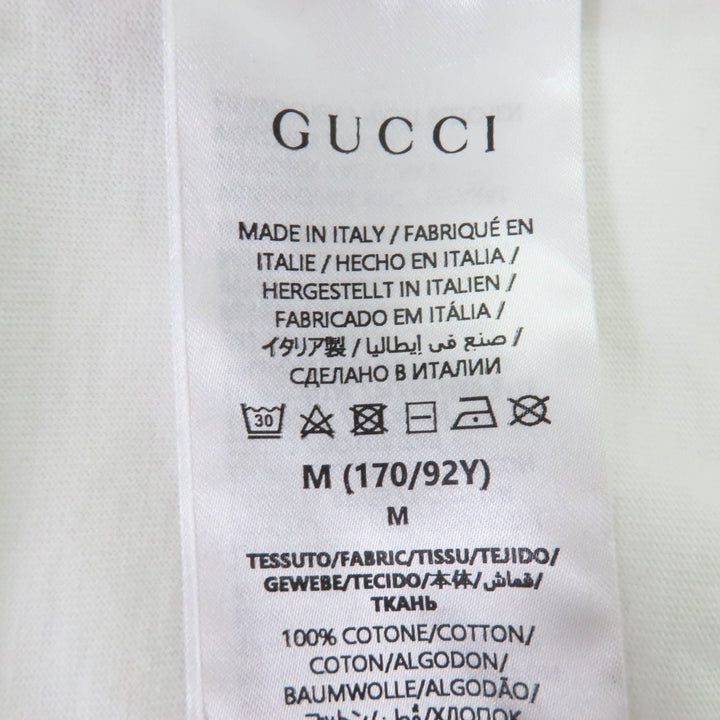 美品☆GUCCI グッチ 24AW 788093 ロゴ刺繍 オーバーサイズ コットンジャージー 半袖Ｔシャツ ホワイト M イタリア製 正規品 レディース