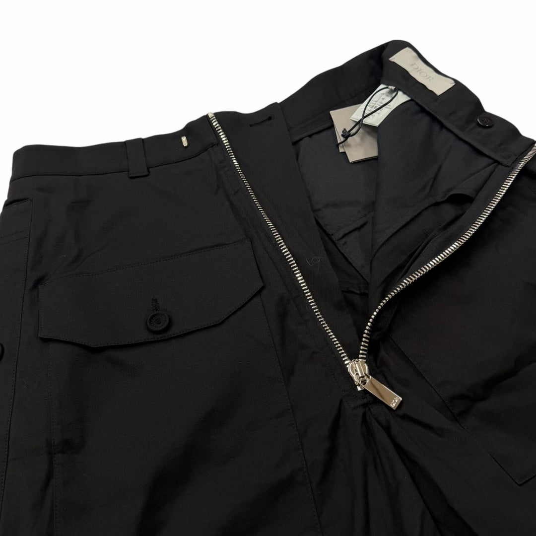 未使用品□DIOR ディオール オム 183C135A3866 コットン カーゴ ショートパンツ ハーフパンツ ブラック 46 イタリア製 正規品 メンズ