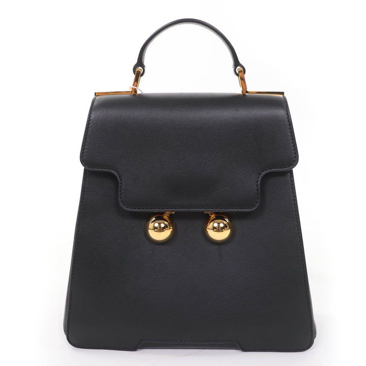 極美品☆MARNI マルニ ZAMP0018U0 トランカルー レザー 2WAY ミニバックパック ハンドバッグ ブラック イタリア製 レディース 保存袋付き