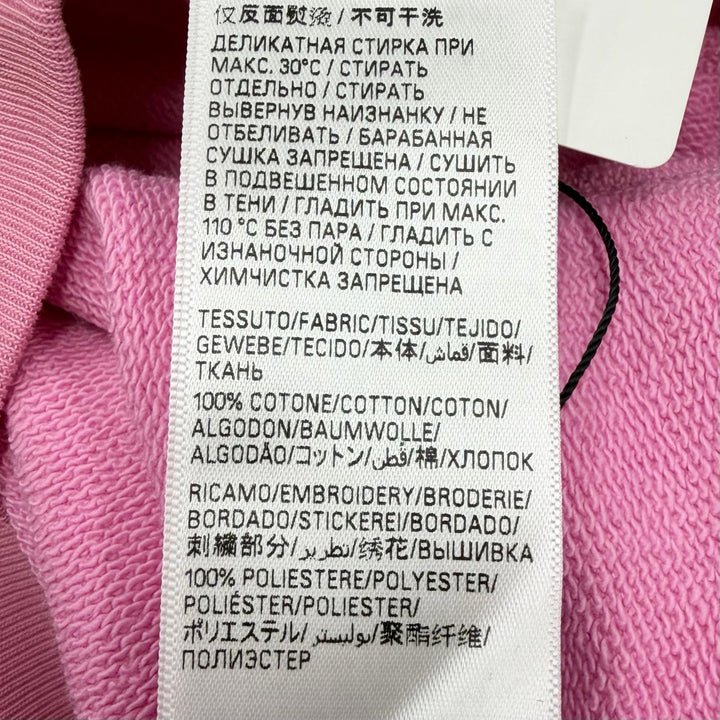未使用品□BALENCIAGA バレンシアガ 23AW 739024 バックロゴエンブロイダリー 刺繍 ダメージ加工 パーカー ピンク 3 正規品 メンズ