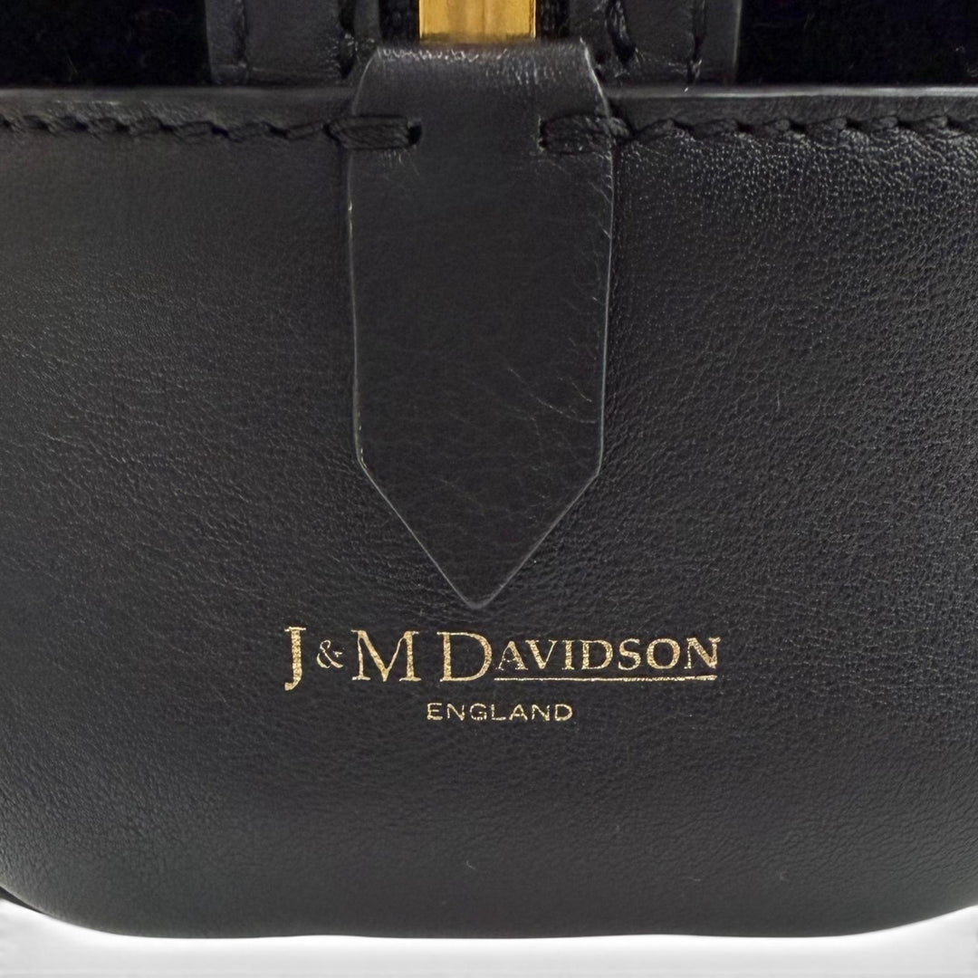 美品◇J&amp;M Davidson ジェイアンドエムデヴィッドソン 2WAY ベロア レザー ハンド ショルダーバッグ ブラック ゴールド金具 スペイン製