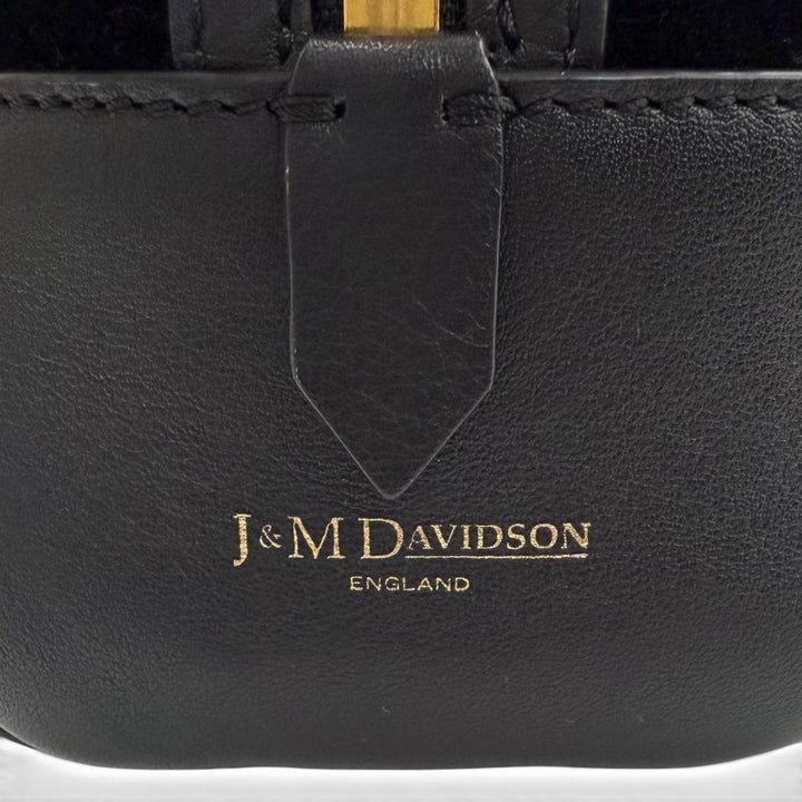 美品◇J&amp;M Davidson ジェイアンドエムデヴィッドソン 2WAY ベロア レザー ハンド ショルダーバッグ ブラック ゴールド金具 スペイン製