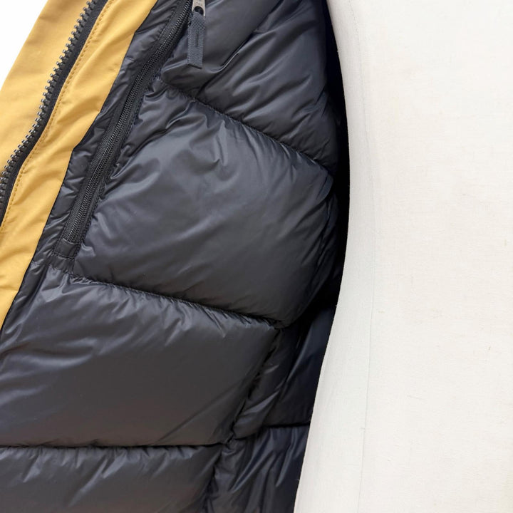 極美品▼THE NORTH FACE ザ・ノースフェイス ND91930 Mountain Down Jacket GORE-TEX ロゴ刺繍 フーデッド ダウンジャケット L 正規品