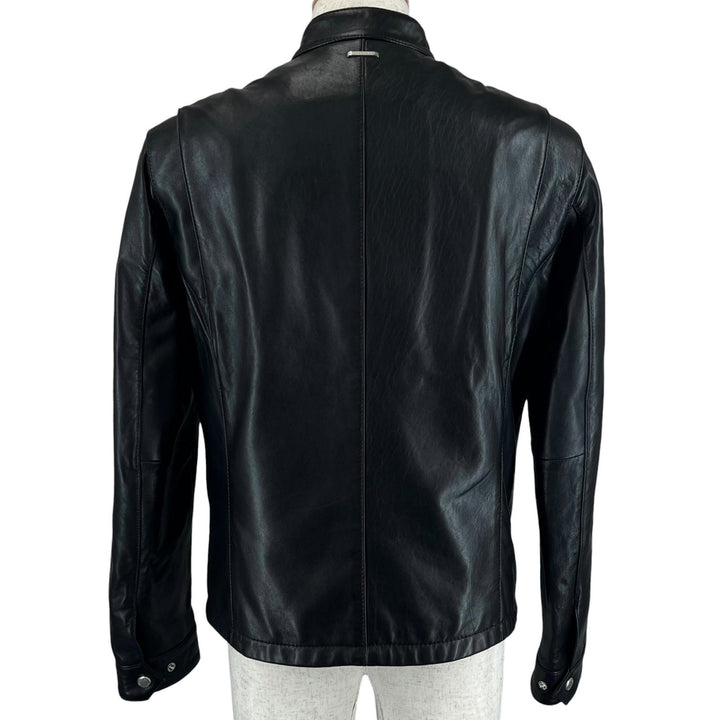 美品▲Michael Kors マイケルコース MC57748 レザー バイカージャケット シングル ライダースジャケット ブラック XS 正規品 メンズ
