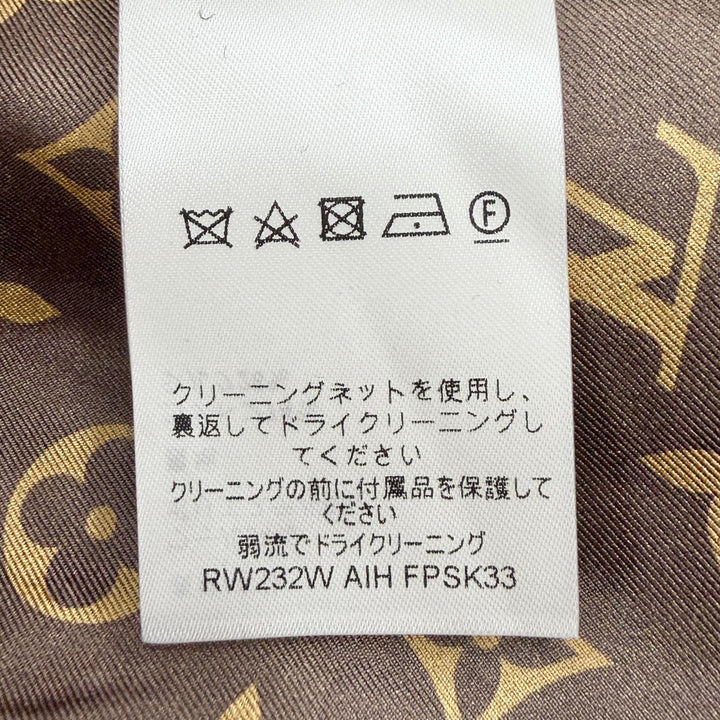 未使用品◇LOUIS VUITTON ルイヴィトン 23AW ウール レザー切替 裏地モノグラム ツイードスカート ブラック ホワイト 36 伊製 正規品