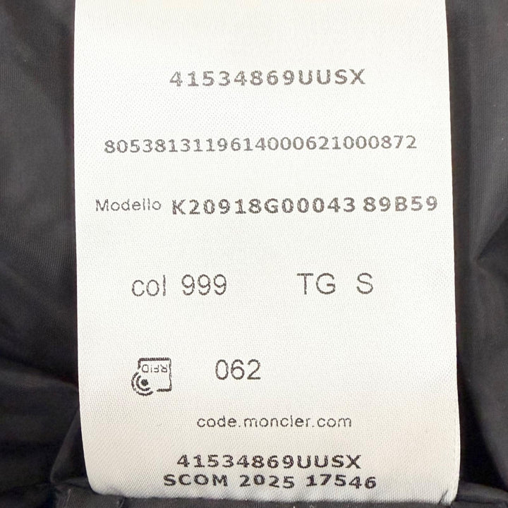 極美品□MONCLER モンクレール 2025年製 K20918G00043 FELPA APERTACON ZIP ボアブルゾン フリースジャケット ブラック S 正規品 メンズ