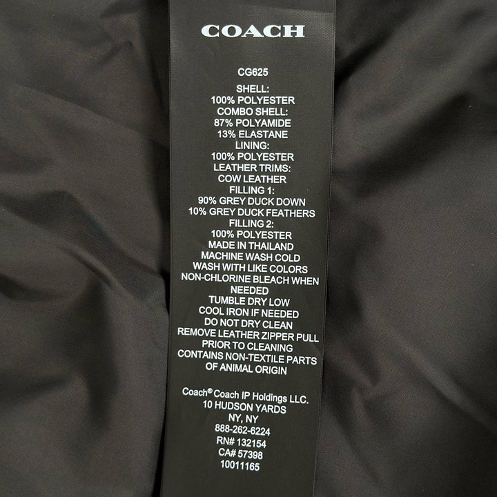 極美品▲COACH コーチ CG625 バイカラー レザー使い ロゴボタン シグネチャー ダウンベスト ベージュ ブラック L 正規品 メンズ