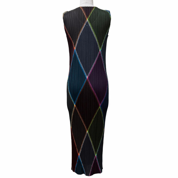 極美品★PLEATS PLEASE プリーツプリーズ イッセイミヤケ PP64-JH121 Sleeveless Dress Multicolor ワンピース マルチ 1 日本製 正規品