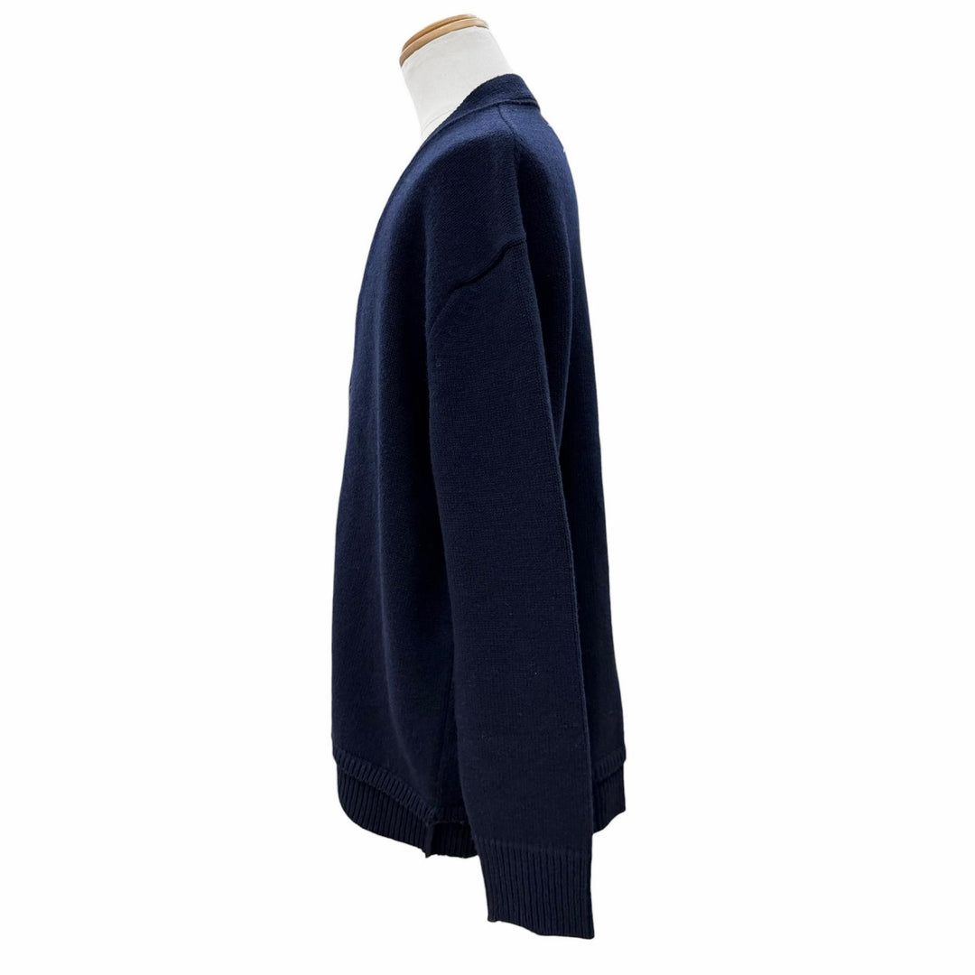 極美品▼Maison Margiela 14 メゾンマルジェラ 23AW SI1GP0003 リネン混 エルボーパッチ ニットカーディガン L 正規品 メンズ レディース