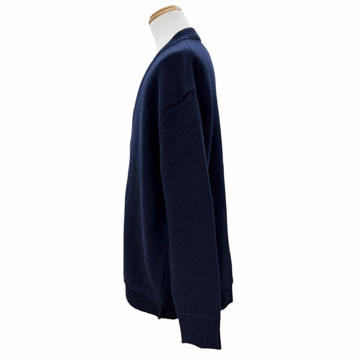 極美品▼Maison Margiela 14 メゾンマルジェラ 23AW SI1GP0003 リネン混 エルボーパッチ ニットカーディガン L 正規品 メンズ レディース
