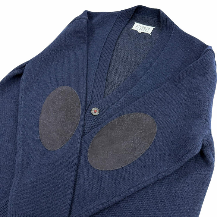極美品▼Maison Margiela 14 メゾンマルジェラ 23AW SI1GP0003 リネン混 エルボーパッチ ニットカーディガン L 正規品 メンズ レディース