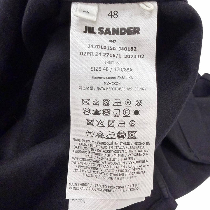 美品□JIL SANDER+ ジルサンダープラス 24AW J47DL0150 ウール ハーフジップジャケット ブルゾン ブラック 48 イタリア製 正規品 メンズ