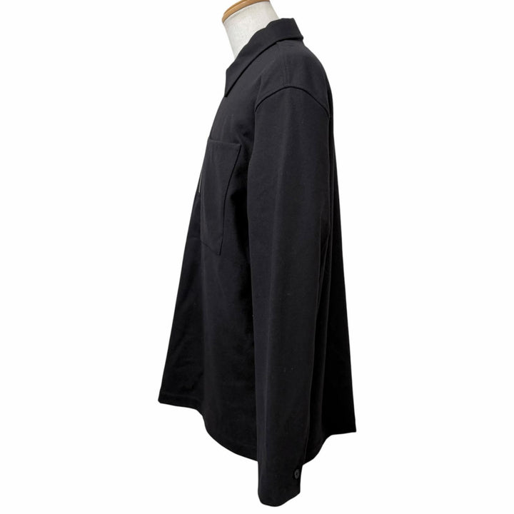 美品□JIL SANDER+ ジルサンダープラス 24AW J47DL0150 ウール ハーフジップジャケット ブルゾン ブラック 48 イタリア製 正規品 メンズ