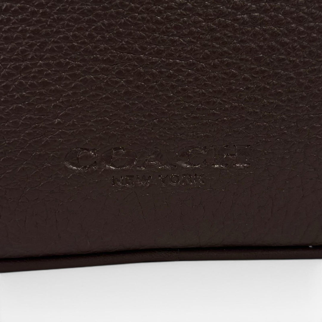極美品▲COACH コーチ CR179 JADEN ジェイデン ロゴ刻印 レザー クロスボディバッグ ショルダーバッグ ブラウン メンズ