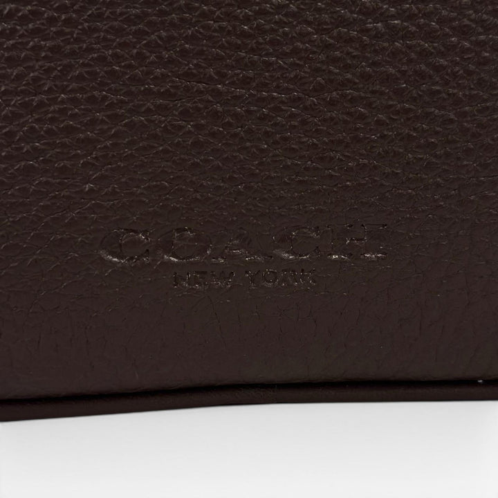 極美品▲COACH コーチ CR179 JADEN ジェイデン ロゴ刻印 レザー クロスボディバッグ ショルダーバッグ ブラウン メンズ