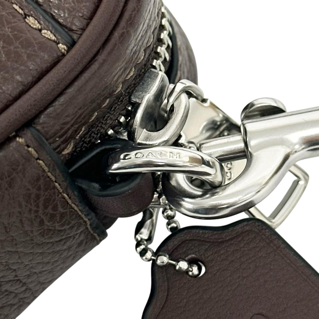 極美品▲COACH コーチ CR179 JADEN ジェイデン ロゴ刻印 レザー クロスボディバッグ ショルダーバッグ ブラウン メンズ