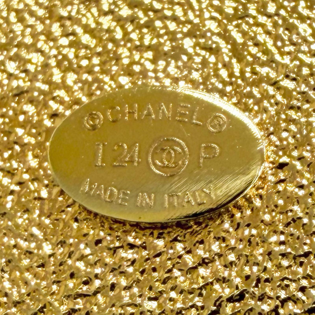 極美品△CHANEL シャネル I24P ABC726 ココマーク デニム ブローチ ゴールド インディゴブルー イタリア製 レディース 箱付き オススメ◎