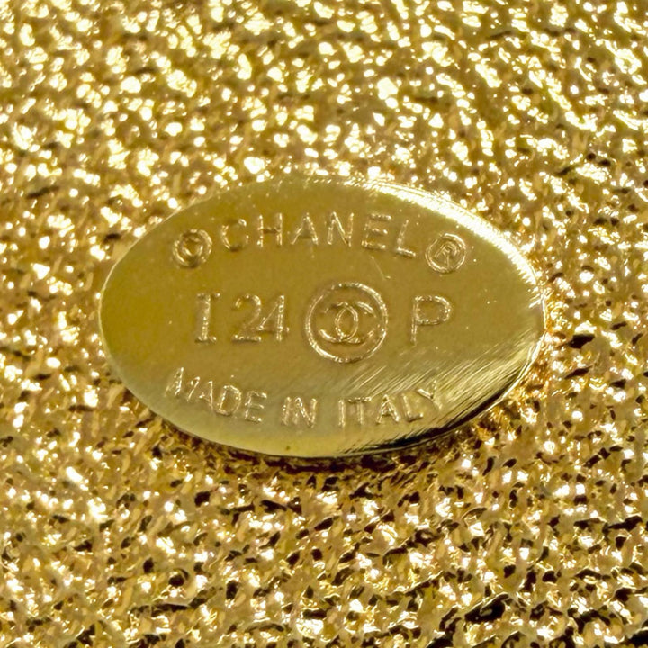 極美品△CHANEL シャネル I24P ABC726 ココマーク デニム ブローチ ゴールド インディゴブルー イタリア製 レディース 箱付き オススメ◎