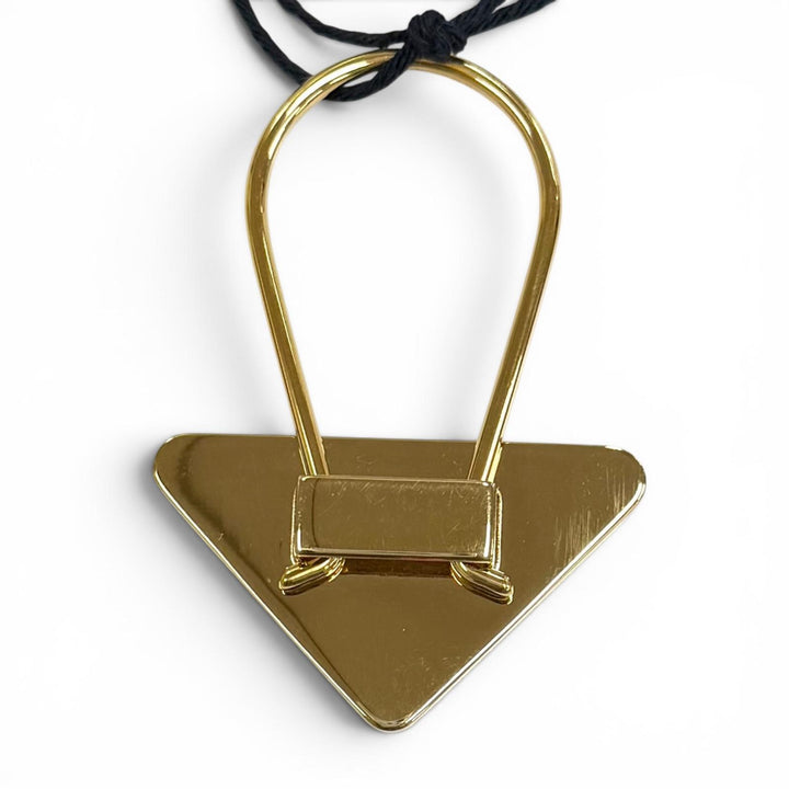 極美品★PRADA プラダ 1PS063 トライアングルロゴ プレート キーリング キーホルダー ピンク ゴールド レディース 箱付き