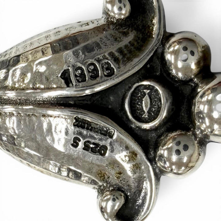 極美品★Georg Jensen ジョージジェンセン ヘリテージ 1993 イヤー ペンダント 925 アメジスト ネックレス 総重量14.04g 箱付