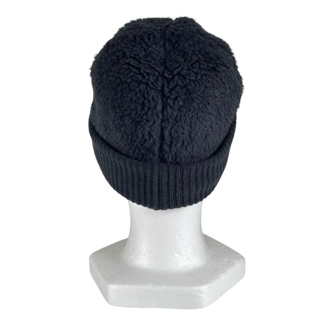 極美品▲Max Mara マックスマーラ FIDA アルパカ ウール フロントロゴ テディベア ニットキャップ ブラック IT 58 伊製 正規品
