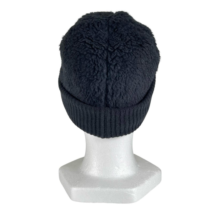 極美品▲Max Mara マックスマーラ FIDA アルパカ ウール フロントロゴ テディベア ニットキャップ ブラック IT 58 伊製 正規品