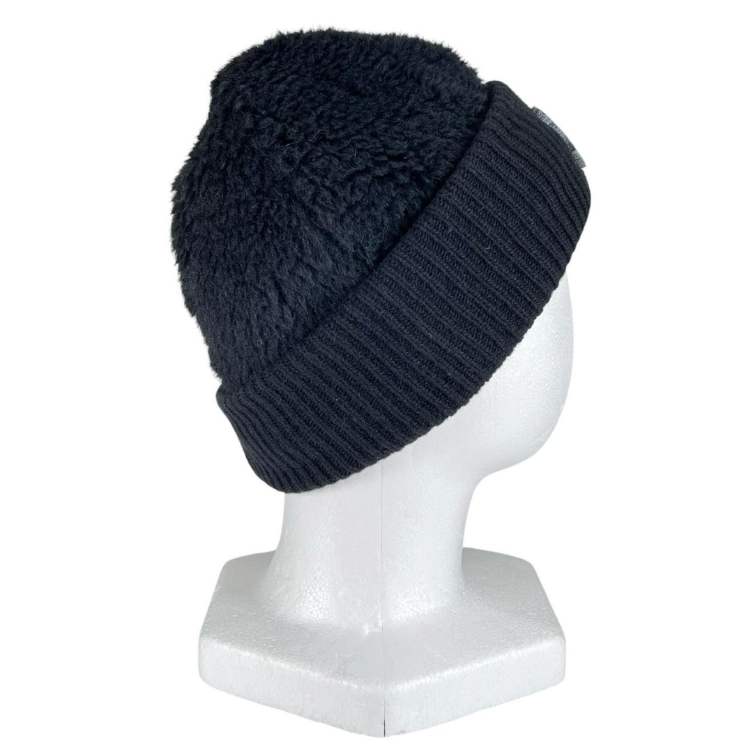 極美品▲Max Mara マックスマーラ FIDA アルパカ ウール フロントロゴ テディベア ニットキャップ ブラック IT 58 伊製 正規品
