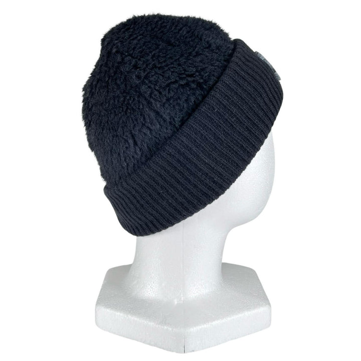 極美品▲Max Mara マックスマーラ FIDA アルパカ ウール フロントロゴ テディベア ニットキャップ ブラック IT 58 伊製 正規品