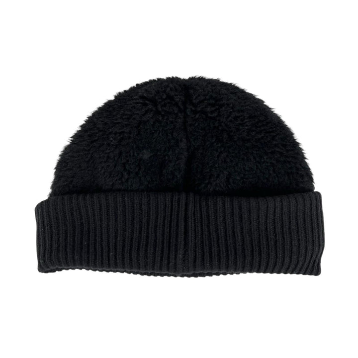 極美品▲Max Mara マックスマーラ FIDA アルパカ ウール フロントロゴ テディベア ニットキャップ ブラック IT 58 伊製 正規品