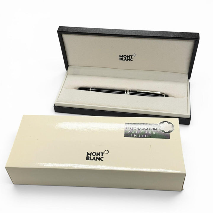 美品▼MONTBLANC モンブラン マイスターシュテュック クラシック プラチナライン ホワイトスター キャップ式 ボールペン 筆記確認済み