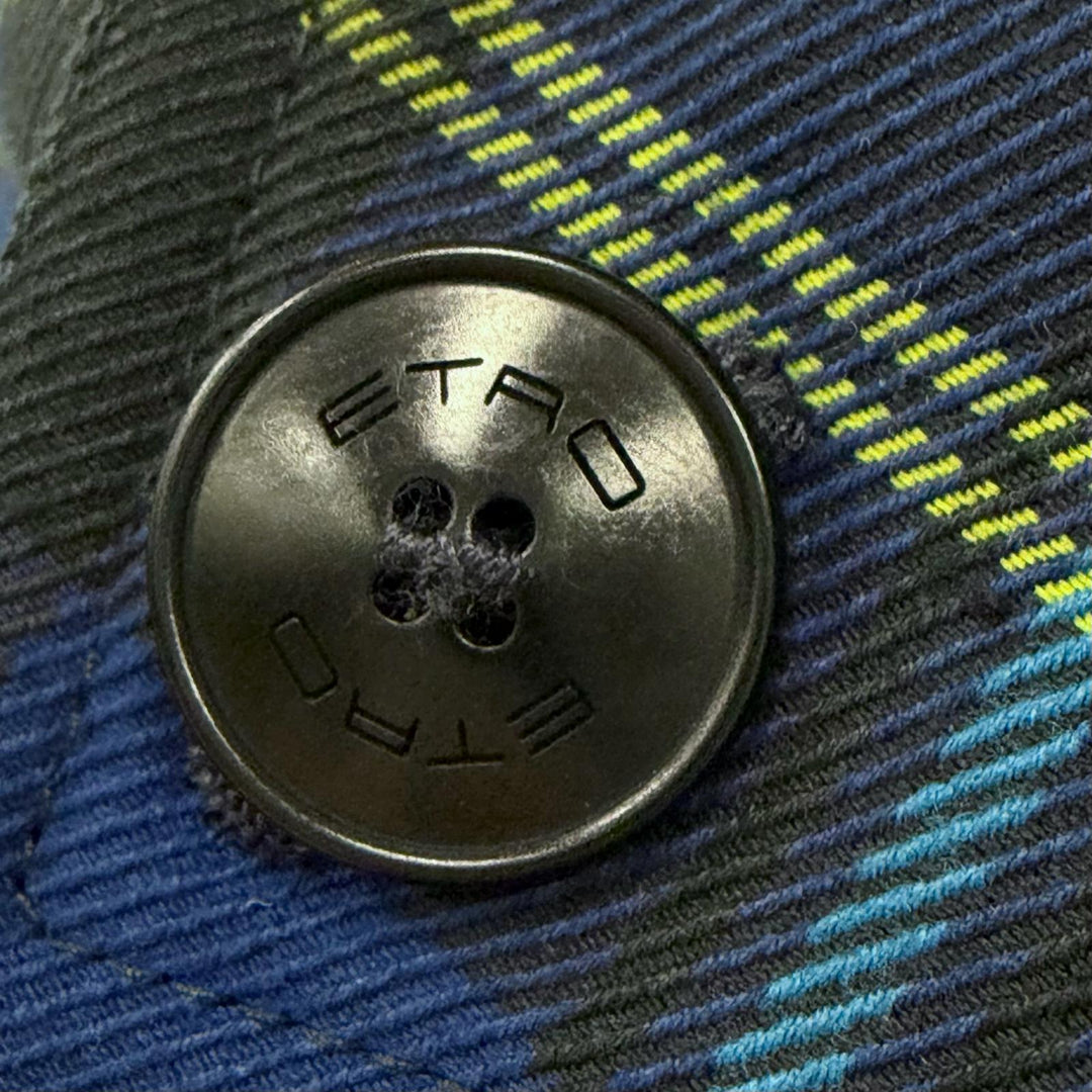 美品▼ETRO エトロ 1S285-0293 フォーザオーシャンズ サステイナブル チェック柄 フーデッド WZIPUP 中綿入 ジャケット L 正規品 メンズ