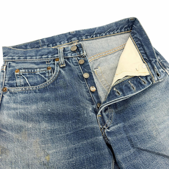 人気▼Levi s リーバイス ヴィンテージ BIG E 501 60S Vステッチ USED加工 ボタン裏2 ボタンフライ デニムパンツ ブルー L33 メンズ