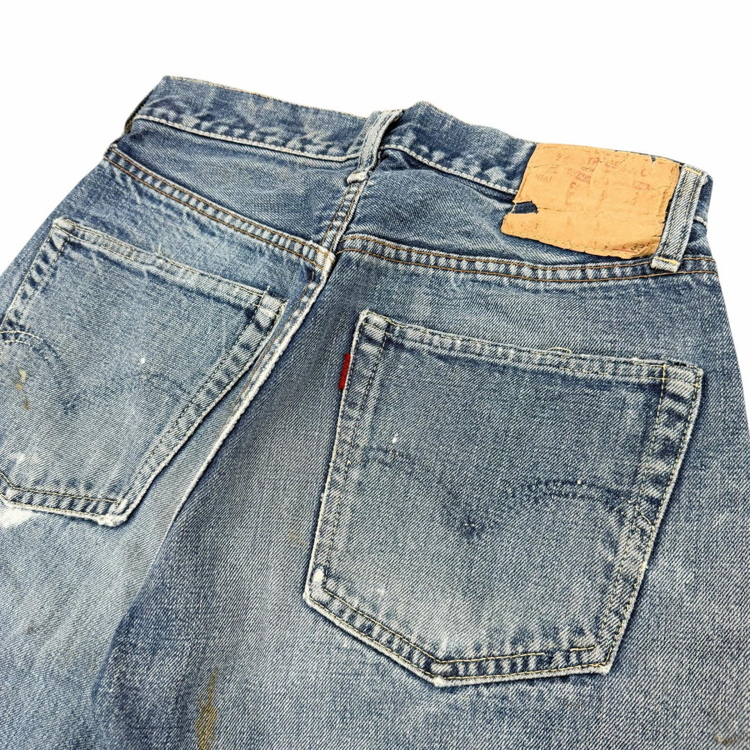 人気▼Levi s リーバイス ヴィンテージ BIG E 501 60S Vステッチ USED加工 ボタン裏2 ボタンフライ デニムパンツ ブルー L33 メンズ