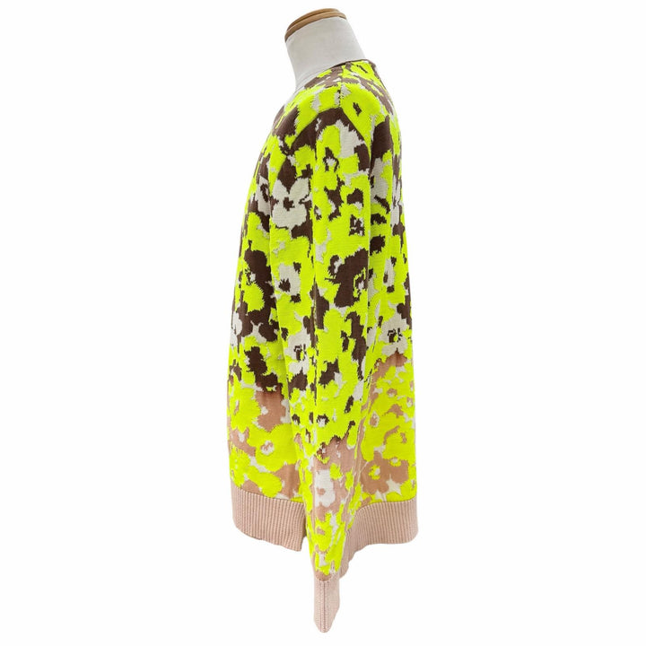 極美品▼DIOR ディオール オム 283M652AT254 ロゴ刺繍 テクニカルコットンジャガード ニットセーター イエロー ブラウン M 正規品