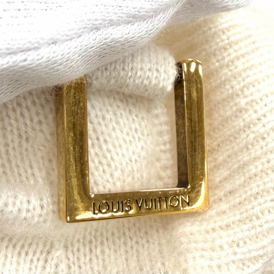 極美品★LOUIS VUITTON ルイヴィトン 22AW ロゴ金具付 タートルネック カシミヤ ワンピース オフホワイト M 伊製 正規品 レディース