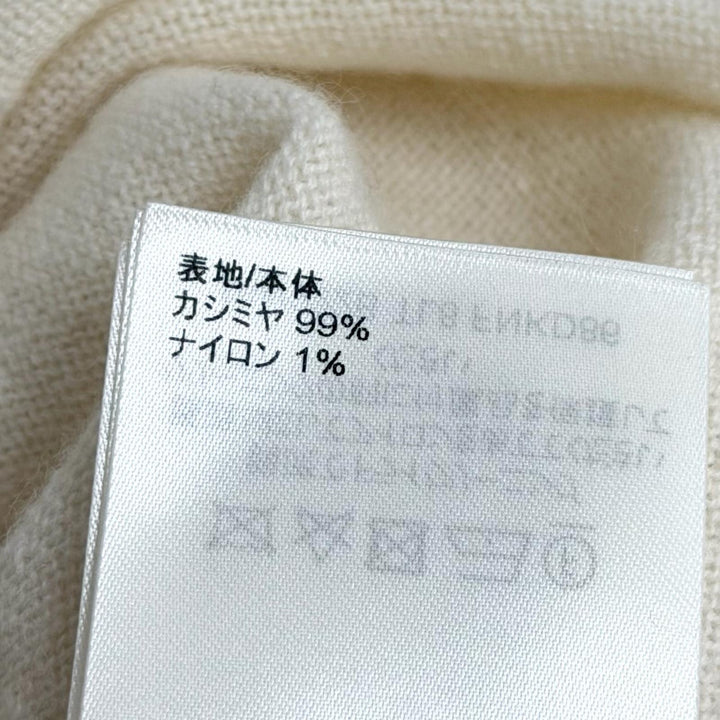 極美品★LOUIS VUITTON ルイヴィトン 22AW ロゴ金具付 タートルネック カシミヤ ワンピース オフホワイト M 伊製 正規品 レディース