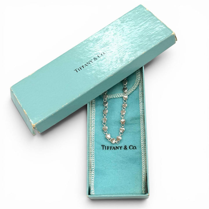 美品★TIFFANY&amp;Co. ティファニー 925 パフハート ネックレス アクセサリー シルバー 重量16.5g レディース 保存袋付き
