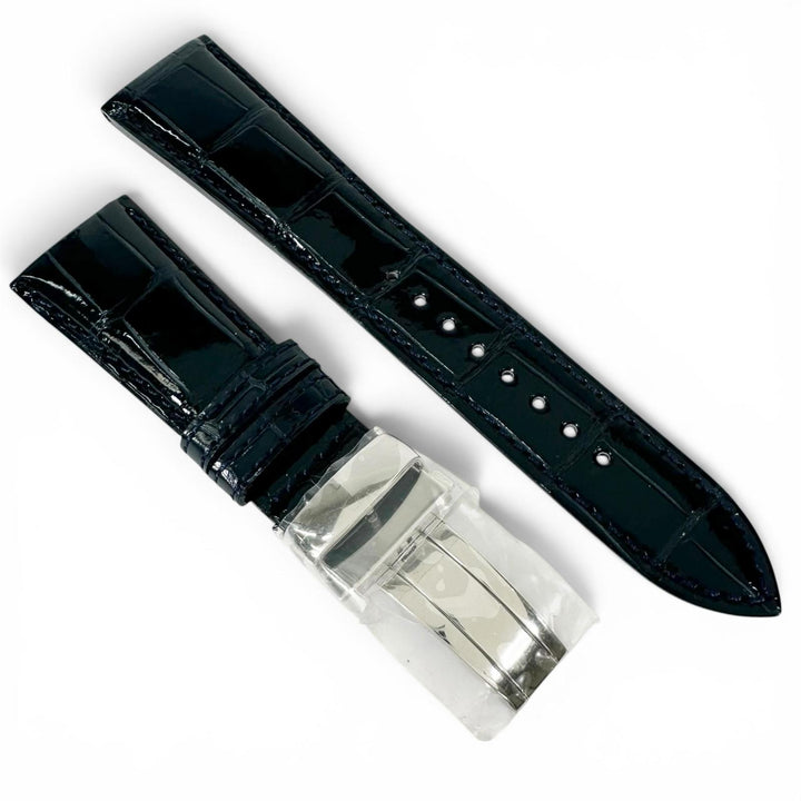 未使用品▲Grand Seiko グランドセイコー クロコダイル ブルーステッチ 腕時計 替えベルト ダークネイビー ブラウン 23 日本製 メンズ