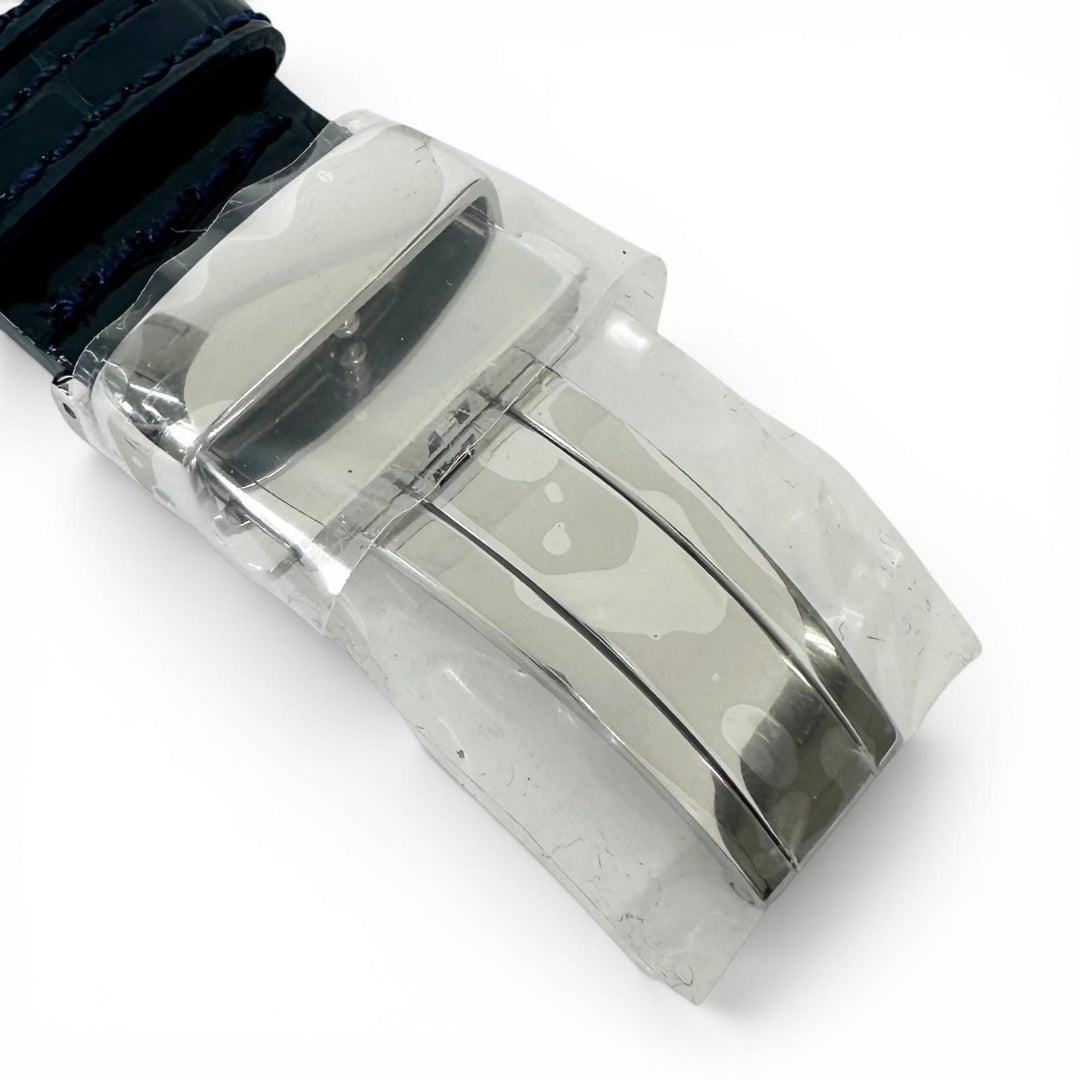 未使用品▲Grand Seiko グランドセイコー クロコダイル ブルーステッチ 腕時計 替えベルト ダークネイビー ブラウン 23 日本製 メンズ