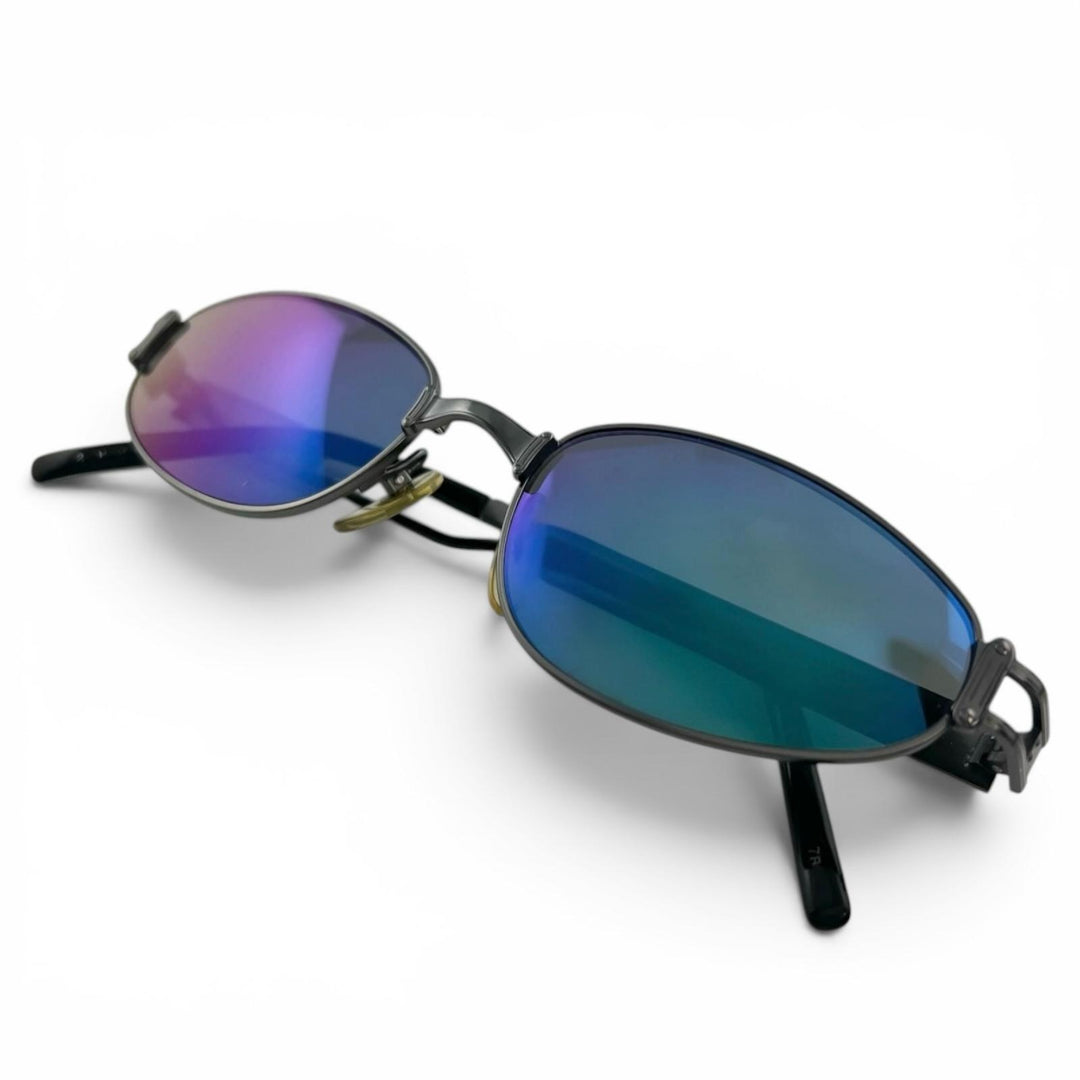 美品▲JEAN-PAUL GAULTIER ジャンポールゴルチエ JPG 58-6108 メタル ミラーレンズ サングラス ブラック 日本製 メンズ