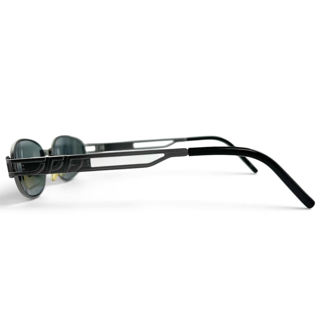 美品▲JEAN-PAUL GAULTIER ジャンポールゴルチエ JPG 58-6108 メタル ミラーレンズ サングラス ブラック 日本製 メンズ