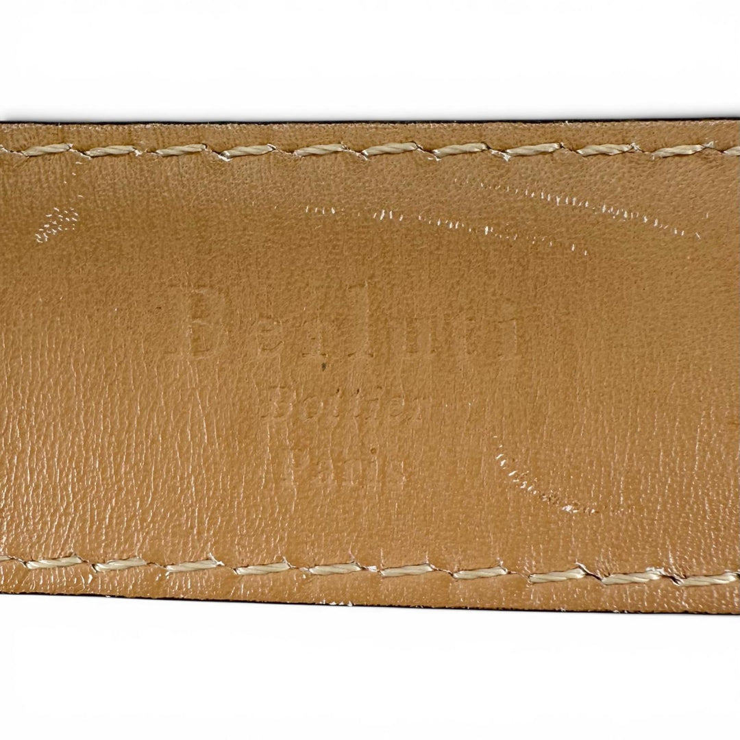 【ドンドン見直し】良品▲BERLUTI ベルルッティ パティーヌレザー ピンバックル ベルト ブラウン シルバー金具 85 34 イタリア製 メンズ