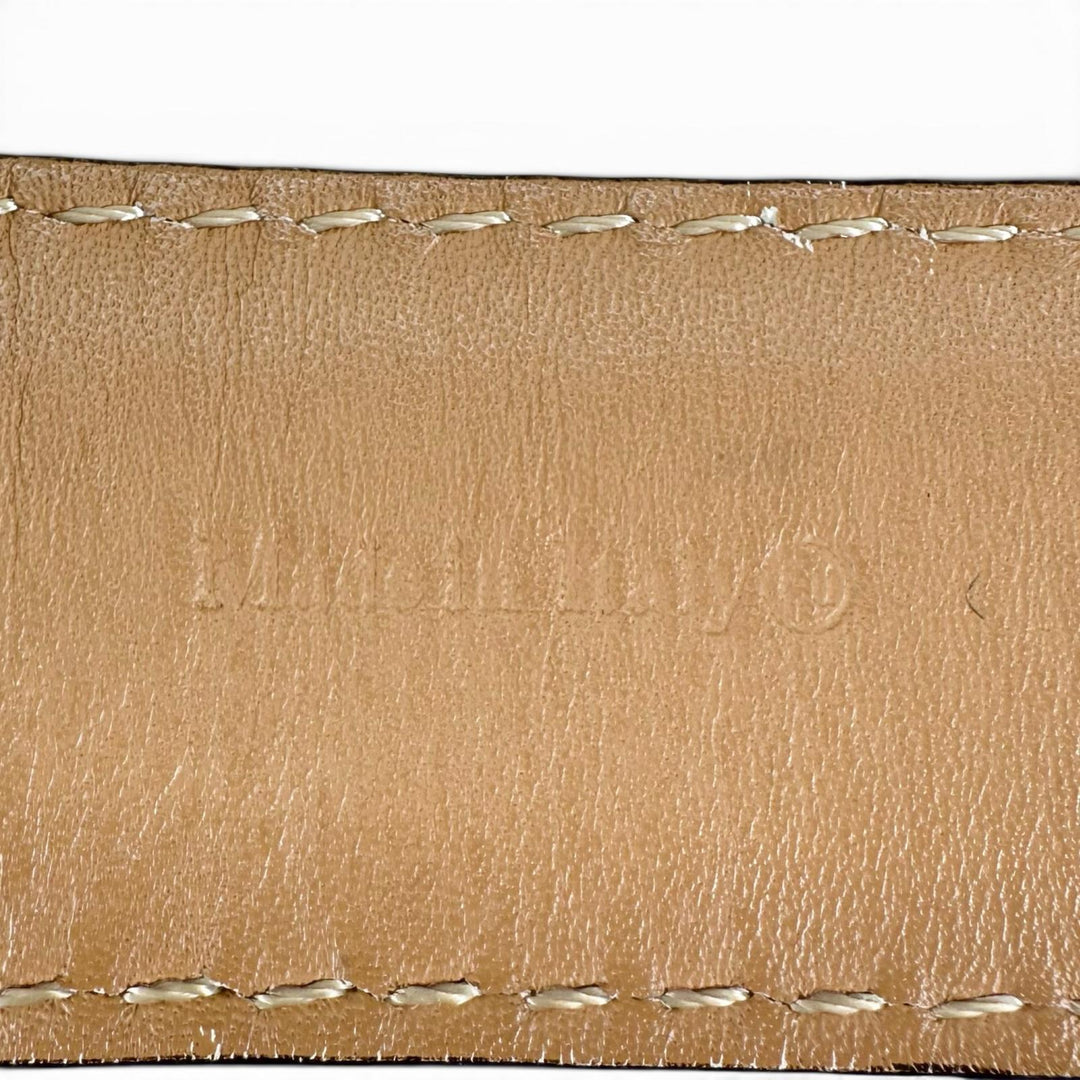 【ドンドン見直し】良品▲BERLUTI ベルルッティ パティーヌレザー ピンバックル ベルト ブラウン シルバー金具 85 34 イタリア製 メンズ