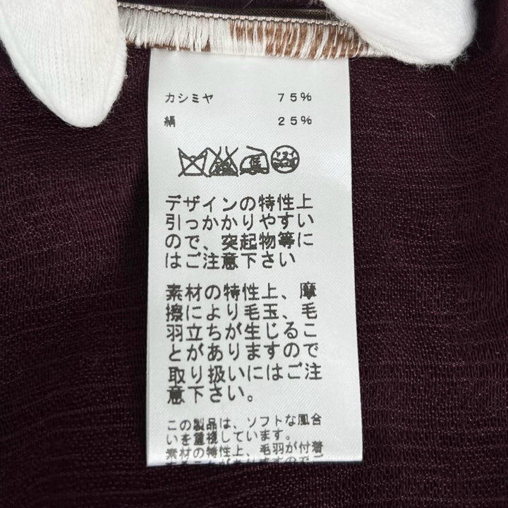 極美品▲HERMES エルメス 269998S カシミヤ シルク Hロゴ 大判ストール スカーフ ショール パープル ネパール製 正規品 レディース